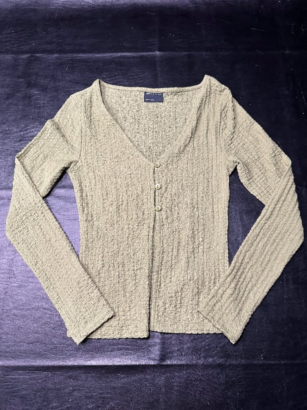 Asos Design Textured V-Neck Cardigan With Split Front
